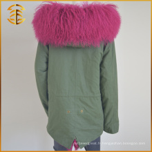 Manteau à capuche personnalisé bon marché Manteau épais en fourrure en fourrure Parka